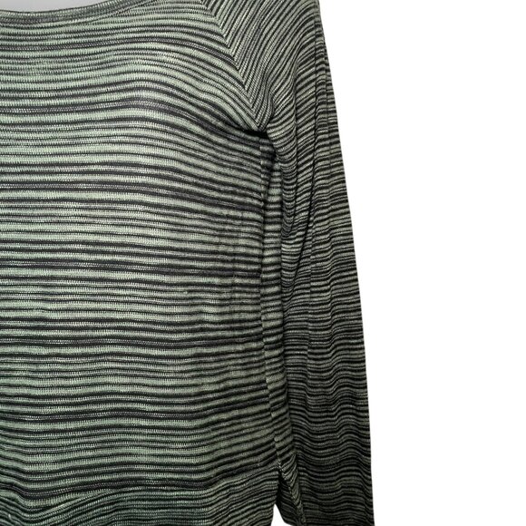 Splendid Gray Green Striped Long Sleeve Top Women’s Size Small Made in USA - Picture 2 of 7